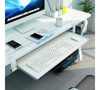 Estensione ergonomica da scrivania, vassoio estraibile per tastiera con piattaforma per mouse e supporto per il polso, bianco, 65 x 30 cm, ottimizza lo spazio di lavoro per comfort e produttività