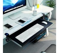 Estensione ergonomica da scrivania, vassoio estraibile per tastiera con piattaforma per mouse e supporto per il polso, nero, 65 x 30 cm, ottimizza lo spazio di lavoro e migliora il comfort