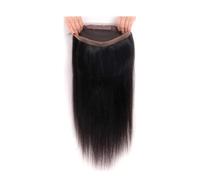 Estensione frontale in pizzo HD trasparente for capelli umani pre pizzicata Attaccatura naturale naturale Nero naturale Facile installazione e rimozione(Black 360,16inch)