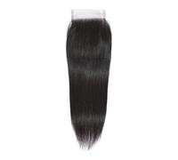 Estensione frontale in pizzo HD trasparente for capelli umani pre pizzicata Attaccatura naturale naturale Nero naturale Facile installazione e rimozione(Black 4x4,14inch)
