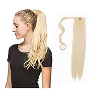 Estensione lunga a coda di cavallo dritta con clip in estensione a coda di cavallo capelli sintetici 61 pollici avvolgente coda di cavallo parrucchino per le donne 613# biondo