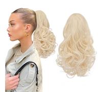 Estensione lunga corta coda di cavallo un pezzo carino clip in su coda di cavallo mascella/sintetico dritto ricci capelli 45,7 cm ricci nero mix rame chiaro