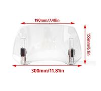 Estensione parabrezza universale trasparente per moto, spoiler regolabile compatibile con 300x195x155mm