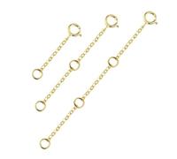 Estensione per catena dorata, 3 pezzi, prolunga per catena, in acciaio inox, prolunga per catena, oro, 1, Metallo non prezioso