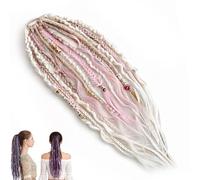 Estensione Per Coda Di Cavallo Con Dreadlock Elastici,22"Estensione Per Capelli In Stile Boho Con Perline, Facile Da Applicare In Un Minuto Con Clip, Ideale Per Festival E Per Tutti I Giorni(C)