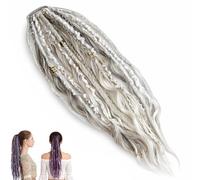 Estensione Per Coda Di Cavallo Con Dreadlock Elastici,22"Estensione Per Capelli In Stile Boho Con Perline, Facile Da Applicare In Un Minuto Con Clip, Ideale Per Festival E Per Tutti I Giorni(G)