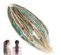 Estensione Per Coda Di Cavallo Con Dreadlock Elastici,22"Estensione Per Capelli In Stile Boho Con Perline, Facile Da Applicare In Un Minuto Con Clip, Ideale Per Festival E Per Tutti I Giorni(B)