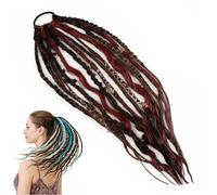 Estensione Per Coda Di Cavallo Con Dreadlock Elastici,22"Estensione Per Capelli In Stile Boho Con Perline, Facile Da Applicare In Un Minuto Con Clip, Ideale Per Festival E Per Tutti I Giorni(F)