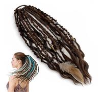 Estensione Per Coda Di Cavallo Con Dreadlock Elastici,22"Estensione Per Capelli In Stile Boho Con Perline, Facile Da Applicare In Un Minuto Con Clip, Ideale Per Festival E Per Tutti I Giorni(D)