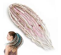 Estensione Per Coda Di Cavallo Con Dreadlock Elastici,22"Estensione Per Capelli In Stile Boho Con Perline, Facile Da Applicare In Un Minuto Con Clip, Ideale Per Festival E Per Tutti I Giorni(C)