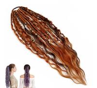 Estensione Per Coda Di Cavallo Con Dreadlock Elastici,22"Estensione Per Capelli In Stile Boho Con Perline, Facile Da Applicare In Un Minuto Con Clip, Ideale Per Festival E Per Tutti I Giorni(E)