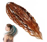 Estensione Per Coda Di Cavallo Con Dreadlock Elastici,22"Estensione Per Capelli In Stile Boho Con Perline, Facile Da Applicare In Un Minuto Con Clip, Ideale Per Festival E Per Tutti I Giorni(E)