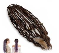 Estensione Per Coda Di Cavallo Con Dreadlock Elastici,22"Estensione Per Capelli In Stile Boho Con Perline, Facile Da Applicare In Un Minuto Con Clip, Ideale Per Festival E Per Tutti I Giorni(D)