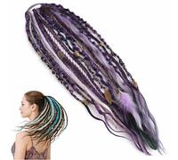 Estensione Per Coda Di Cavallo Con Dreadlock Elastici,22"Estensione Per Capelli In Stile Boho Con Perline, Facile Da Applicare In Un Minuto Con Clip, Ideale Per Festival E Per Tutti I Giorni(H)
