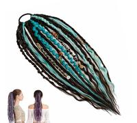 Estensione Per Coda Di Cavallo Con Dreadlock Elastici,22"Estensione Per Capelli In Stile Boho Con Perline, Facile Da Applicare In Un Minuto Con Clip, Ideale Per Festival E Per Tutti I Giorni(A)