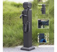 Estensione per rubinetto antigelo da esterno con pistola a spruzzo, 60 cm, fontana decorativa verticale quadrata, erogatore d'acqua da giardino, stile idrante perfetto per giardini e patii