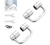 Estensione per Rubinetto Girevole Flexiflow 1080°, Estensione per Aeratore per Rubinetto Girevole 1440°, Estensione per Aeratore Girevole per Lavandino Del Bagno, Attacco per Spruzzatore(2pcs)