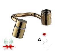 Estensione per Rubinetto Girevole Flexiflow 1080°, Estensione per Rubinetto Del Lavandino Del Bagno, Aeratore per Rubinetto Girevole 1440°, Braccio Robotico Universale Multifunzionale(1pc Gold)