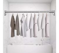 Estensione regolabile for asta guardaroba, senza foratura, asta appendiabiti in acciaio inox, asta for tenda da doccia, adatta for 1,8-3,0 m(Silver,0.7~1.2m (27.6~47.2in))