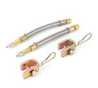 Estensione Valvola Adattatore Ruota,Adattatore Prolunga Stelo Valvola Pneumatico 2 Pezzi Adattatore Prolunga Stelo Valvola in Ottone per Auto, Camion, Camper, 150 mm
