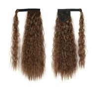 Estensioni capelli coda di cavallo 22 pollici, pezzo capelli con clip avvolgente in seta lunga e riccia con colla magica per coda di cavallo.,#m4/30