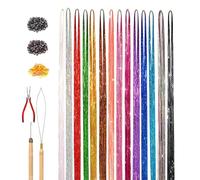 Estensioni Capelli Con Luccicanti - Set Tinsel Lucente Per Capelli Ragazze,Accessori Glitter Termoresistenti Per Cosplay Completi Di Attrezzi Per Natale Capodanno Matrimoni Feste A Tema Compleanni