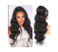 Estensioni Capelli Umani Onda Lunga 10-26 Pollici Coda Cavallo Diritta Clip Nell'estensione Avvolgere Intorno Alla Parrucchino Riccio per l'uso quotidiano(16inches)