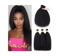 Estensioni dei capelli 1/3/4 Pcs Human Hair Extensions Yaki Straight Human Hair Bundles for Black Women 8-40 Inch Kinky Straight Bundles Indian Remy Hair Extensions Fasci di capelli umani(Color:14inch