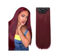 estensioni dei capelli 4 pezzi/set 24" pezzo di capelli lunghi lisci e spessi clip di capelli sintetici nelle estensioni dei capelli for le donne 180g estensioni dei capelli sintetici a testa piena co