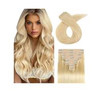 Estensioni dei capelli #613 Clip di colore biondo nelle estensioni dei capelli 8 pezzi 16-26 pollici Estensioni umani veri lungo rettilineo In Capelli Remy brasiliani con 18 clip (16inches 120g)