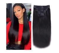 estensioni dei capelli Clip di capelli umani lisci nelle estensioni for le donne 8 pezzi doppia trama di pizzo 120g colore nero naturale vergine brasiliano 14-24 pollici miglior nastro nelle estension