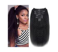 Estensioni dei capelli Clip for capelli lisci lunghi da 10-26 pollici nelle estensioni dei capelli umani 8 pezzi/set 1B # Clip diritta Yaki nera naturale nelle estensioni dei capelli Remy Posticci p