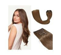 estensioni dei capelli Clip nelle estensioni dei capelli umani # 6 castano castano 8 pezzi 16-26 pollici doppia trama spessa morbida e liscia estensioni dei capelli Remy for le donne miglior nastro ne