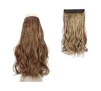 Estensioni dei capelli Clip nell'estensione dei capelli sintetici ondulati lunghi Filo invisibile Nessuna clip nelle estensioni dei capelli Linea di pesce segreta Estensioni di un pezzo Posticci Capel