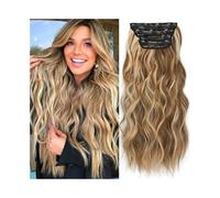 Estensioni dei capelli con clip a onda lunga da 20" 4 pezzi Estensioni di capelli sintetici dall'aspetto naturale for donne Estensione di capelli ricci ondulati da 180 g con 11 clip Facile installazio