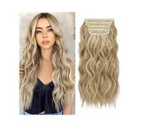 Estensioni dei capelli con clip a onda lunga da 20" 4 pezzi Estensioni di capelli sintetici dall'aspetto naturale for donne Estensione di capelli ricci ondulati da 180 g con 11 clip Facile installazio