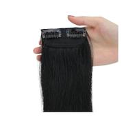 Estensioni dei capelli da usare quotidianamente: capelli umani corti, per donne con capelli radi, per più volume(naturale nero, 25 cm)