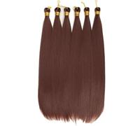 Estensioni dei capelli Dreadlock, Estensioni dei capelli, Capelli sfusi lunghi e lisci 22 pollici Capelli naturali sintetici for trecce Estensioni dei capelli intrecciati lisci con osso finto marrone
