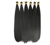 Estensioni dei capelli Dreadlock, Estensioni dei capelli, Capelli sfusi lunghi e lisci 22 pollici Capelli naturali sintetici for trecce Estensioni dei capelli intrecciati lisci con osso finto marrone