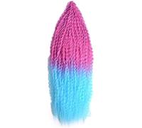 Estensioni dei capelli Dreadlock, estensioni dei capelli, capelli sintetici for trecce africane Riccioli afro Estensioni dei capelli intrecciati brasiliani ricci(PEACH BLUE28INCHES 120G,3Pcs)