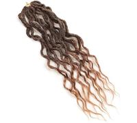 Estensioni dei capelli Dreadlock, Estensioni dei capelli, Finti con estremità ricci Regina ondulata Trecce Ombre sintetiche pre-loop Estensioni dei capelli Dreadlocks afro(T1B30,24inches#7Pcs/Lot)