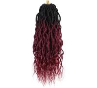 Estensioni dei capelli Dreadlock, Estensioni dei capelli, Finti con estremità ricci Regina ondulata Trecce Ombre sintetiche pre-loop Estensioni dei capelli Dreadlocks afro(OTBUG,16inches#7Pcs/Lot)