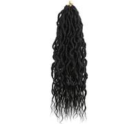 Estensioni dei capelli Dreadlock, Estensioni dei capelli, Finti con estremità ricci Regina ondulata Trecce Ombre sintetiche pre-loop Estensioni dei capelli Dreadlocks afro(#1B,16inches#7Pcs/Lot)