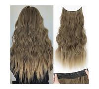 Estensioni dei capelli Estensioni dei capelli con filo invisibile da 22 pollici 4 clip in posticci ondulati lunghi sintetici naturali for la festa quotidiana delle donne pezzi di capelli(8T24)