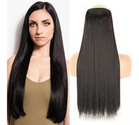 Estensioni dei capelli Estensioni for capelli lisci lunghi lisci lunghi lisci sintetici 5 clip nelle estensioni dei capelli 55/80 cm Parrucchino finto monopezzo resistente al calore for donne Naturtal
