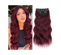 estensioni dei capelli Extension con clip ad onda d'acqua, 4 pezzi, extension sintetiche dall'aspetto naturale for donne, 20" 180 g, estensioni capelli ricci lunghi ondulati con 11 clip miglior nastro