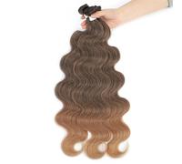 Estensioni dei capelli Fasci di onde del corpo Tessitura brasiliana di capelli morbidi naturali estensioni dei capelli sintetici Capelli spessi colorati di onde del corpo Fasci di capelli umani(T1B-30