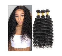 Estensioni dei capelli Fasci di onde profonde da 8-40 pollici fasci di capelli umani da 1/3/4 pezzi for donne nere estensioni dei capelli umani malesi fasci di tessuto riccio for capelli Remy Fasci di