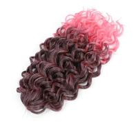 Estensioni dei capelli intrecciati oceano Trecce sintetiche all'uncinetto Afro Curl Hawaii Ricci Ombre Nero Rosa Acqua Treccia per donne-T1B-Rosa-18 pollici-45 cm-CINA-4 pezzi/lotto