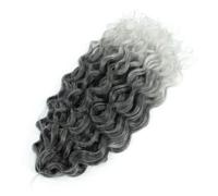 Estensioni dei capelli intrecciati oceano Trecce sintetiche all'uncinetto Afro Curl Hawaii Ricci Ombre Nero Rosa Acqua Treccia per donne-T1B-Grigio-24 pollici-60 cm-CINA-7 pezzi/lotto